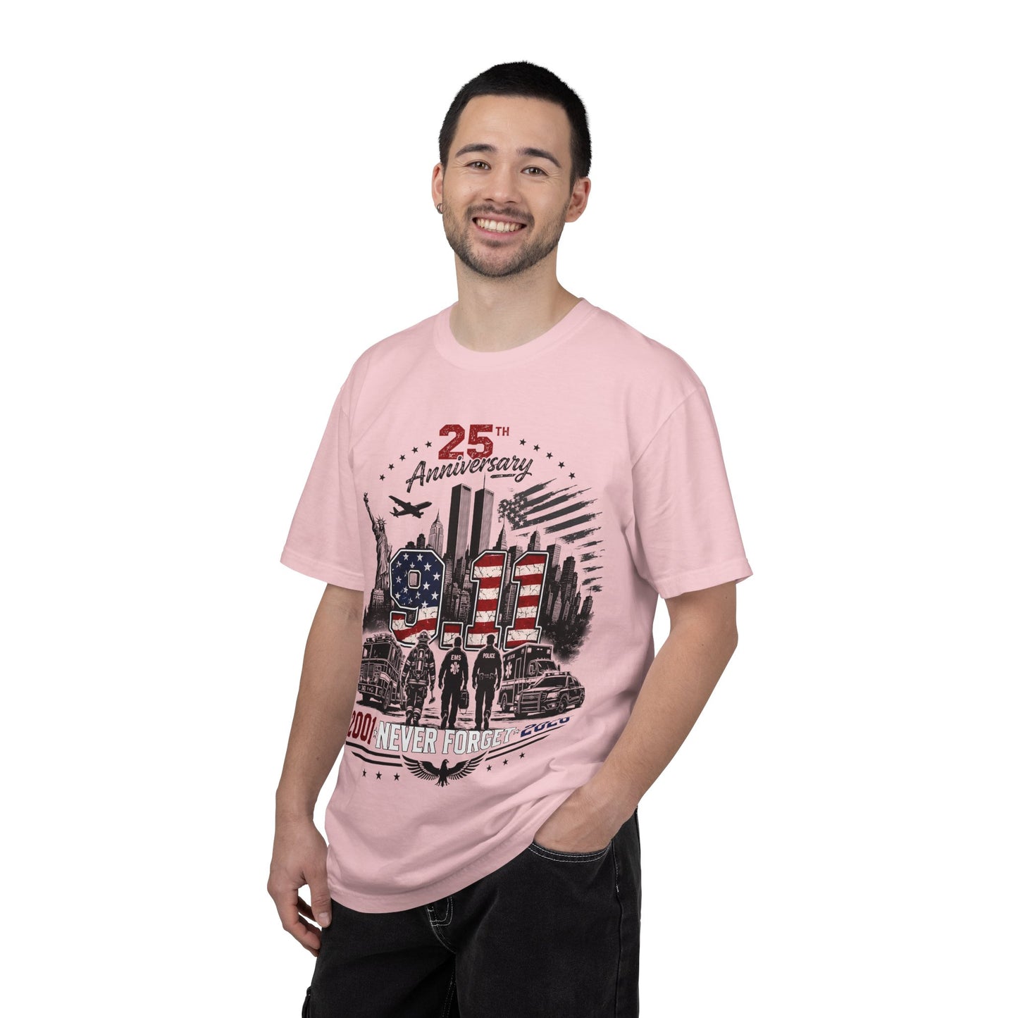 9/11 25th Anniversary T-Shirt — Never Forget 2001–2026 Memorial Tee