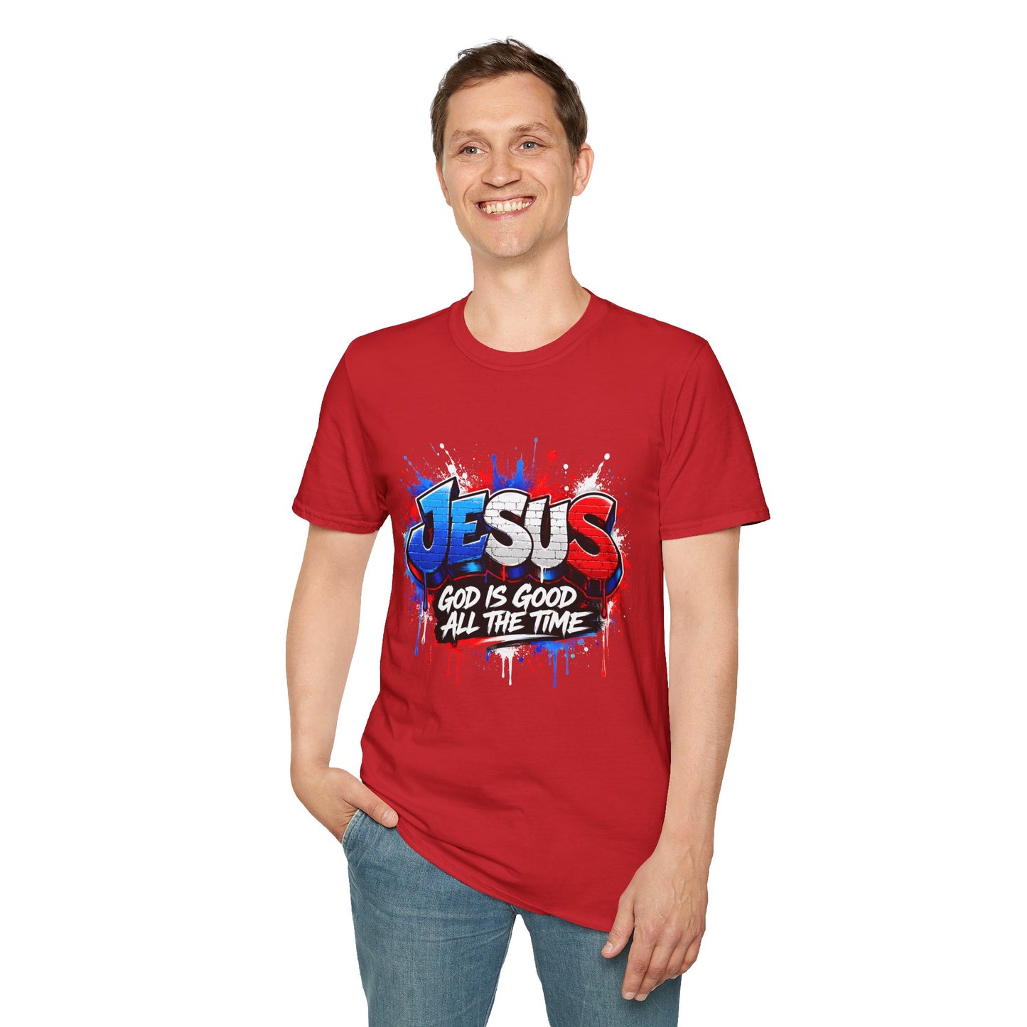 Jesus Graffiti T-Shirt — "God Is Good All The Time" Christian Tee