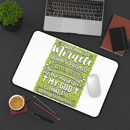 Inspirational Faith Desk Mat — "Way Maker, Miracle" Christian Desk Pad
