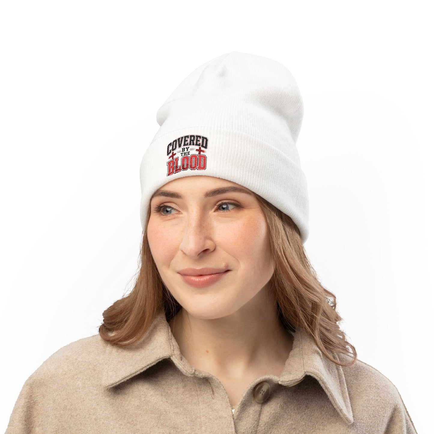 Covered by the Blood Embroidered Beanie