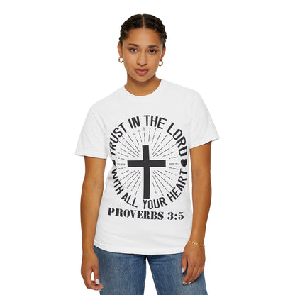 Christian T-Shirt — "Trust in the Lord with All Your Heart" Proverbs 3:5 Faith Tee