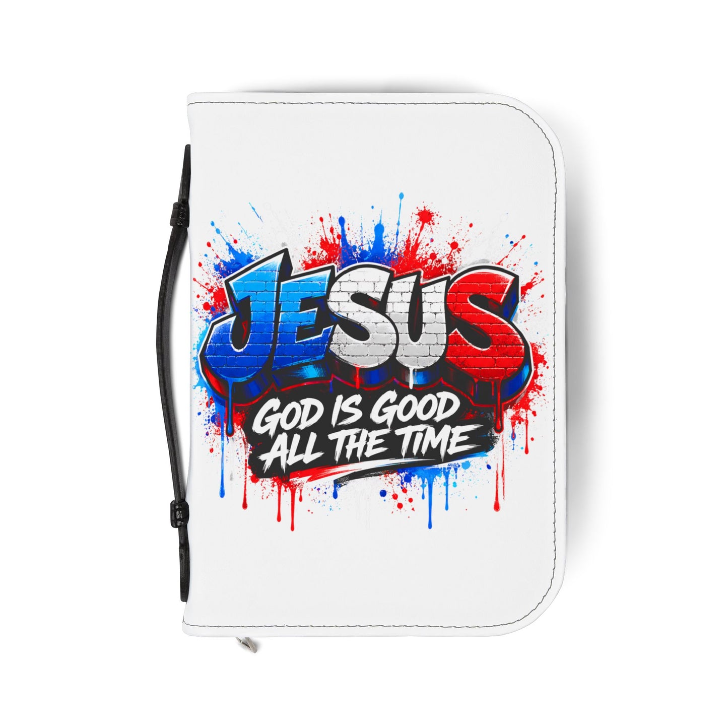 Bible Cover — Graffiti "JESUS: God Is Good All The Time" Zippered Bible Case