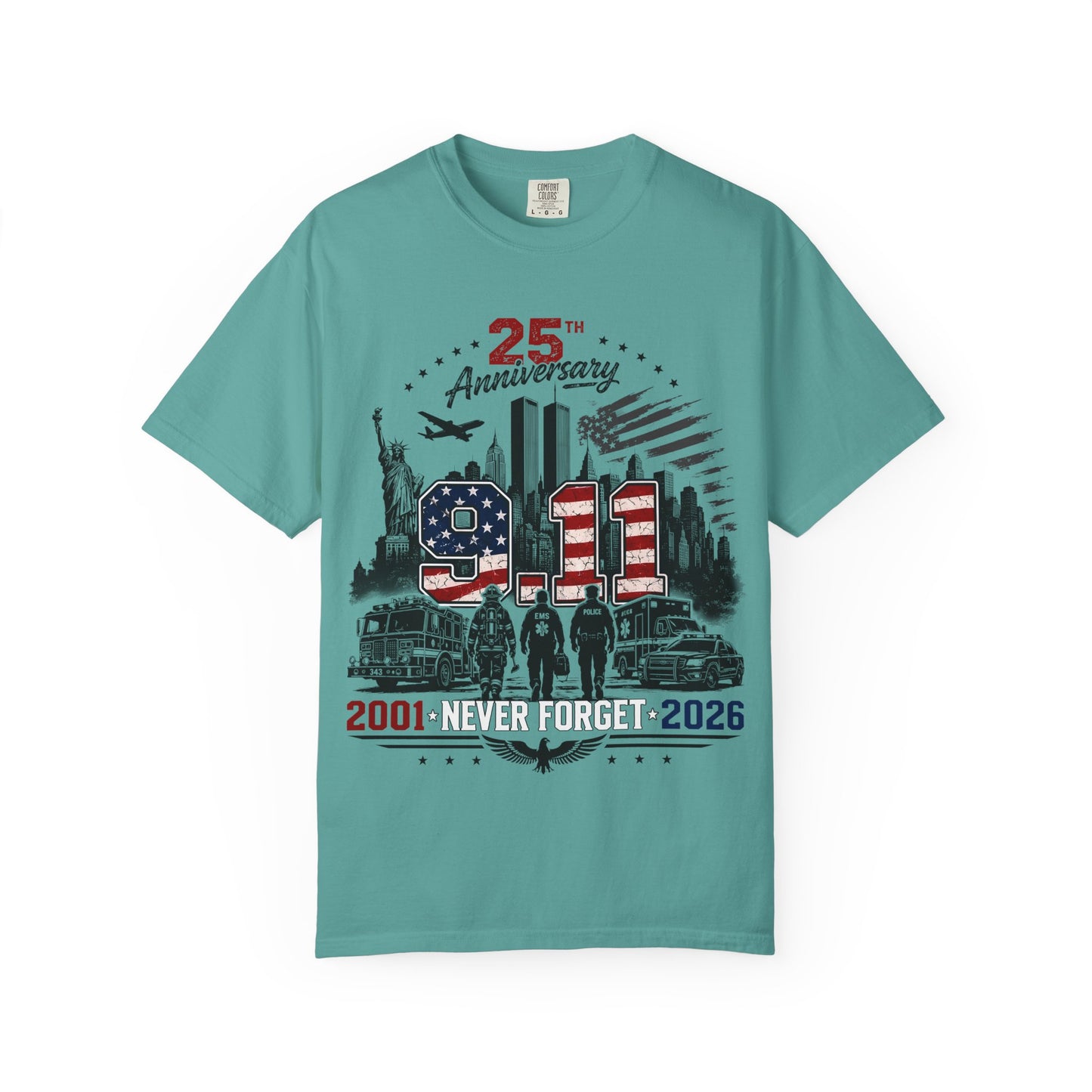 9/11 25th Anniversary T-Shirt — Never Forget 2001–2026 Memorial Tee