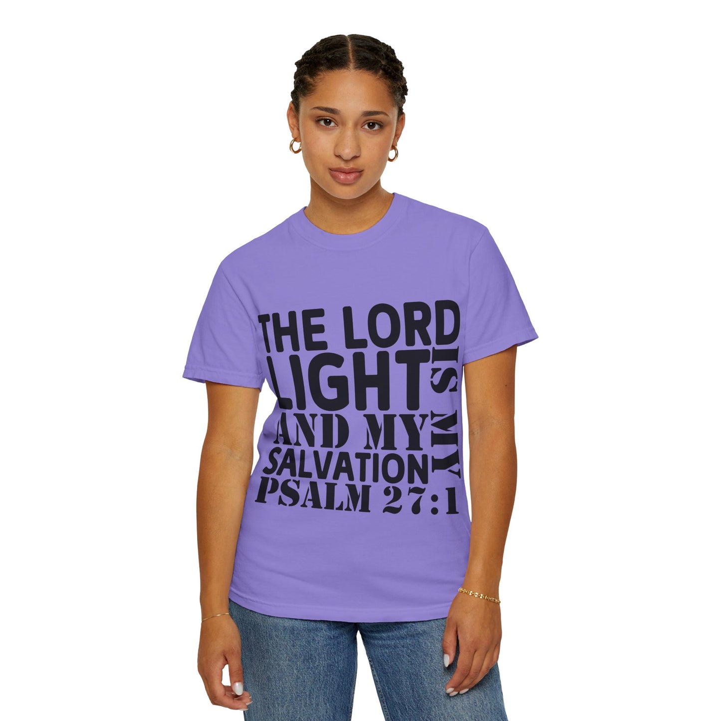 T-Shirt — 'The Lord is My Light and My Salvation' Psalm 27:1 Christian Tee