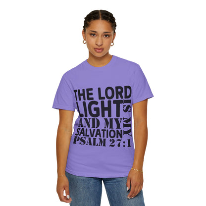 T-Shirt — 'The Lord is My Light and My Salvation' Psalm 27:1 Christian Tee