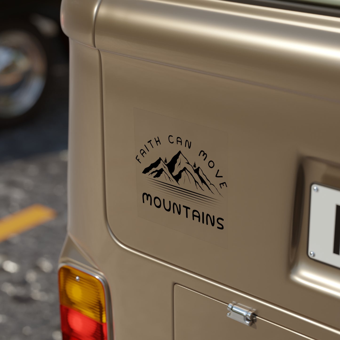 Faith Can Move Mountains - Transparent Outdoor Sticker (Square)