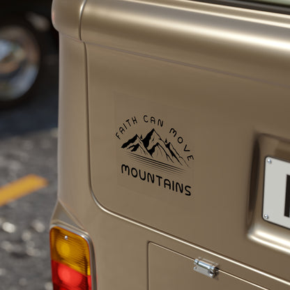 Faith Can Move Mountains - Transparent Outdoor Sticker (Square)