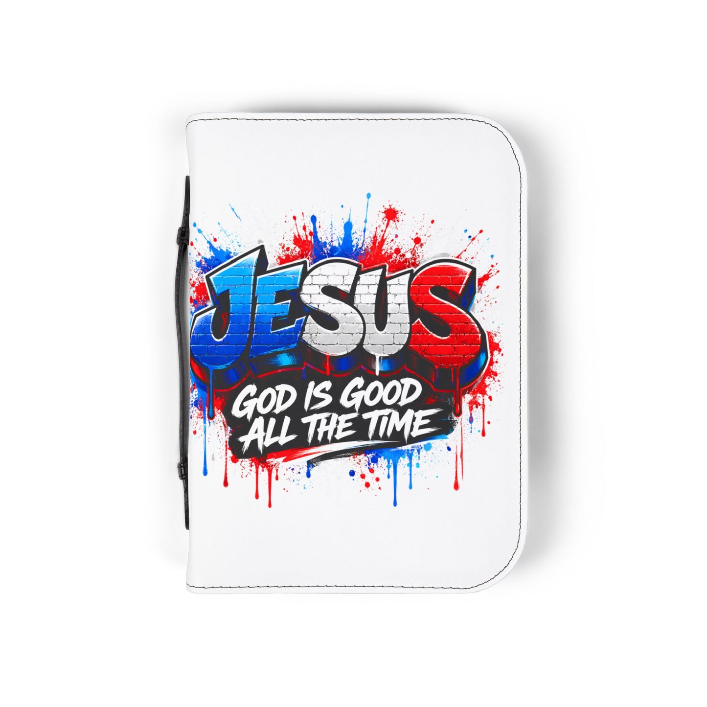 Bible Cover — Graffiti "JESUS: God Is Good All The Time" Zippered Bible Case