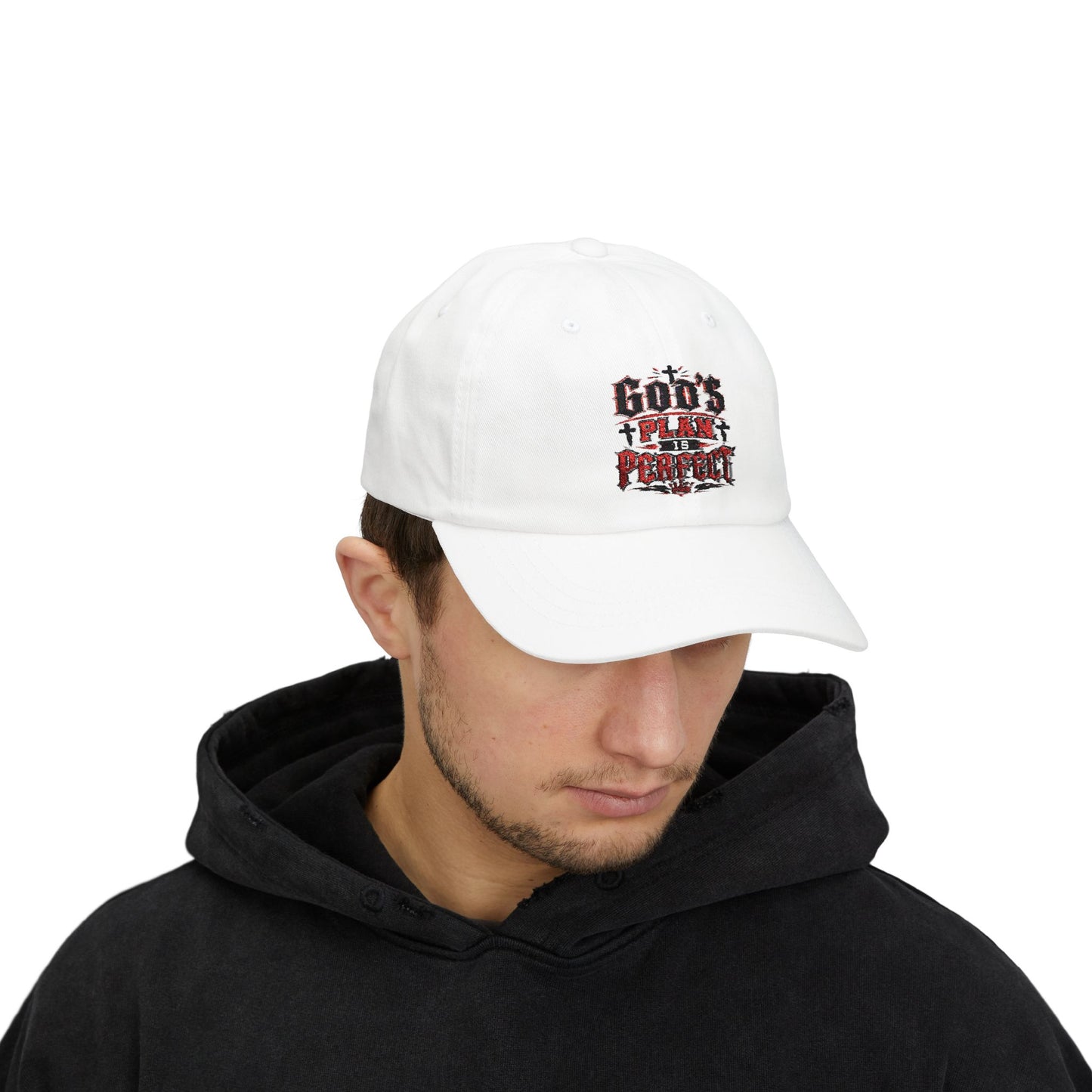 Religious Dad Cap - "God's Plan Is Perfect" Embroidered Baseball Hat