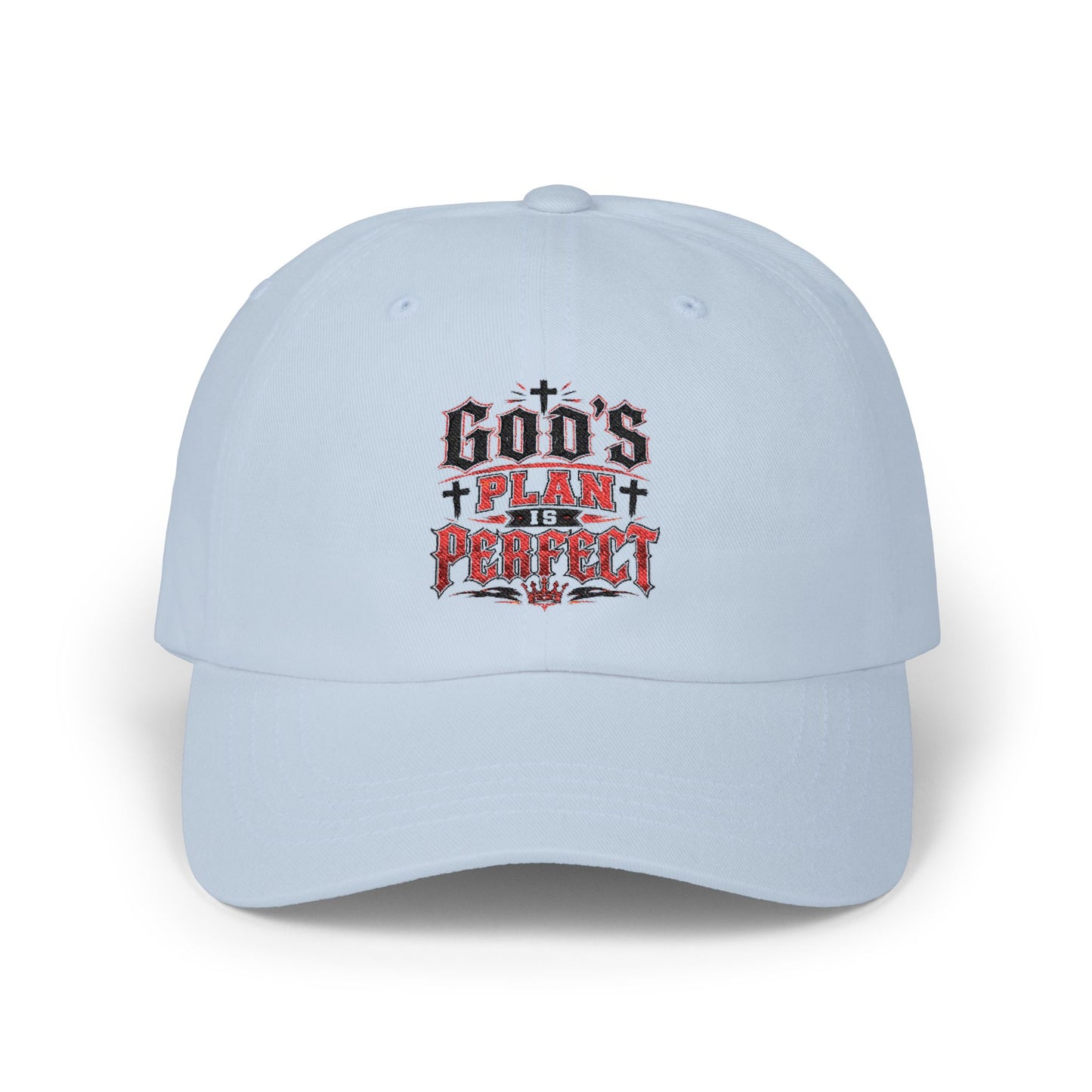 Religious Dad Cap - "God's Plan Is Perfect" Embroidered Baseball Hat