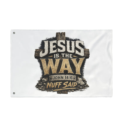 Jesus Is The Way Double-Sided Flag — John 14:6 Christian Decor