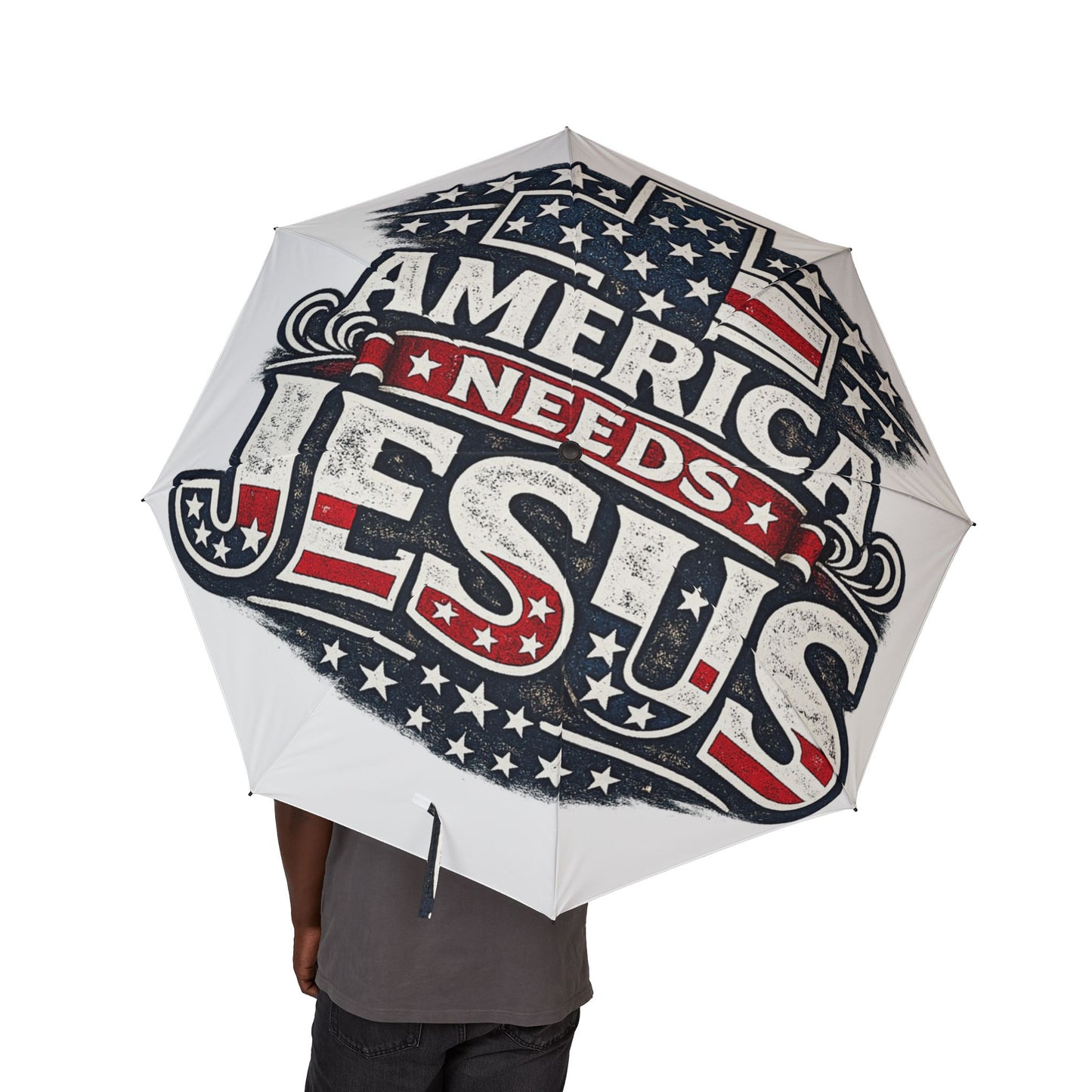 Patriotic "America Needs Jesus" Foldable Umbrella