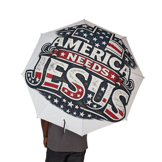 Patriotic "America Needs Jesus" Foldable Umbrella