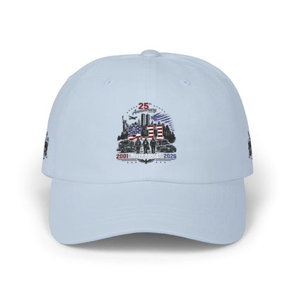 25th Anniversary Dad Cap — Retro Lighthouse & Harbor Embroidery