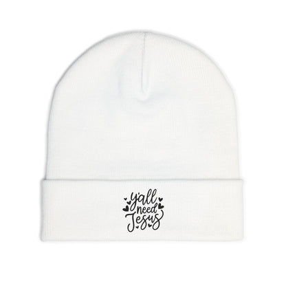 Embroidered 'God's Plan' Knit Beanie – Faith-Inspired Winter Hat
