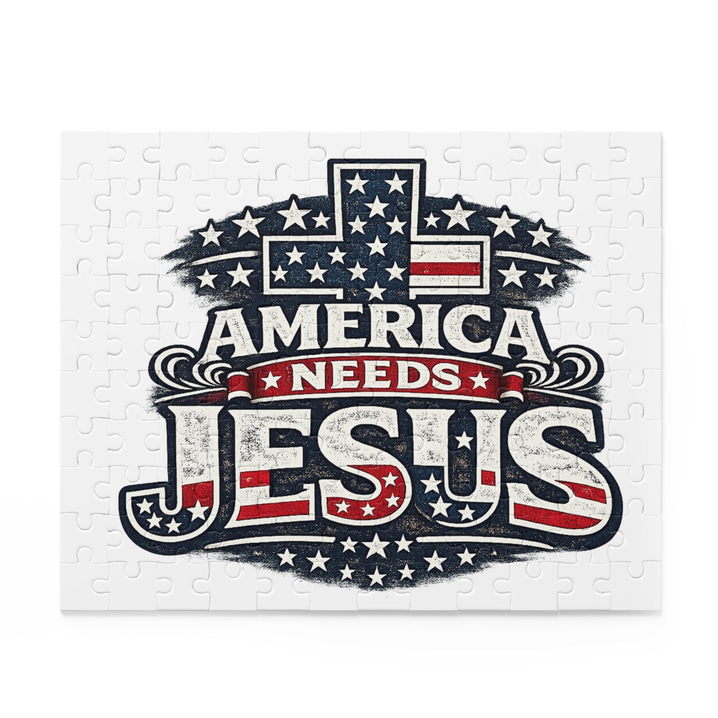 Puzzle — 'America Needs Jesus' Patriotic Christian Jigsaw (120/252/500 pc)