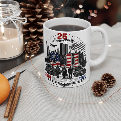 Patriotic USA Commuter Mug — 2001 to 2026 City Skyline Tribute (11oz & 15oz)