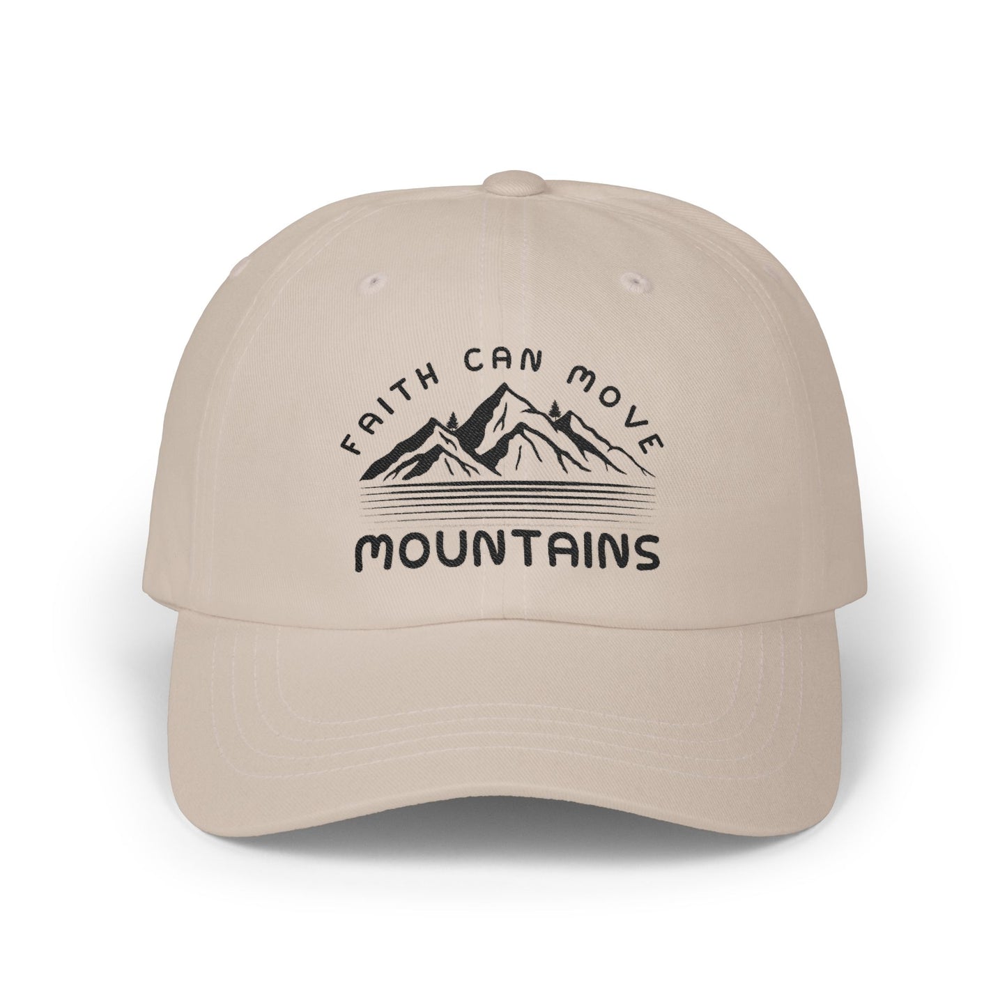 Faith Can Move Mountains Dad Cap – Embroidered Mountain Prayer Hat