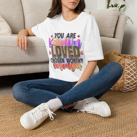T-Shirt — “You Are Known Loved” Inspirational Graphic Tee