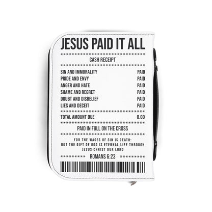 Bible Cover — "Jesus Paid It All" Receipt Design (Romans 6:23)