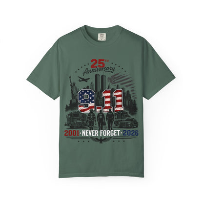 9/11 25th Anniversary T-Shirt — Never Forget 2001–2026 Memorial Tee