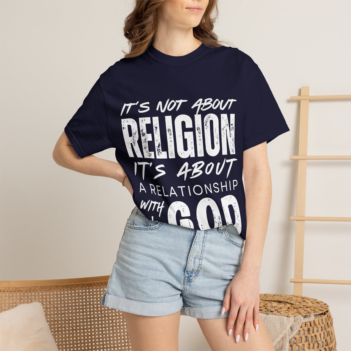 Christian T-Shirt — "It’s Not About Religion It’s About A Relationship With God"