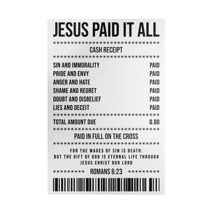 Jesus Paid It All Puzzle — Christian Scripture Receipt Design (110/252/520/1014 pcs)