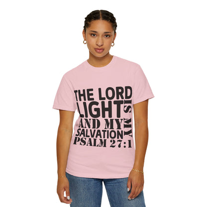 T-Shirt — 'The Lord is My Light and My Salvation' Psalm 27:1 Christian Tee