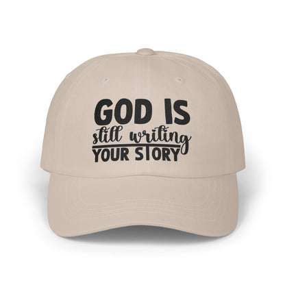 God Is Still Writing Your Story Dad Cap — Inspirational Christian Baseball Hat