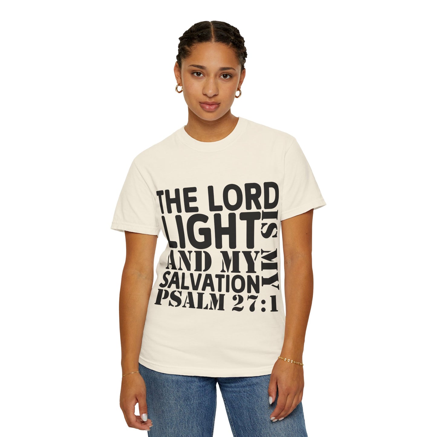 T-Shirt — 'The Lord is My Light and My Salvation' Psalm 27:1 Christian Tee