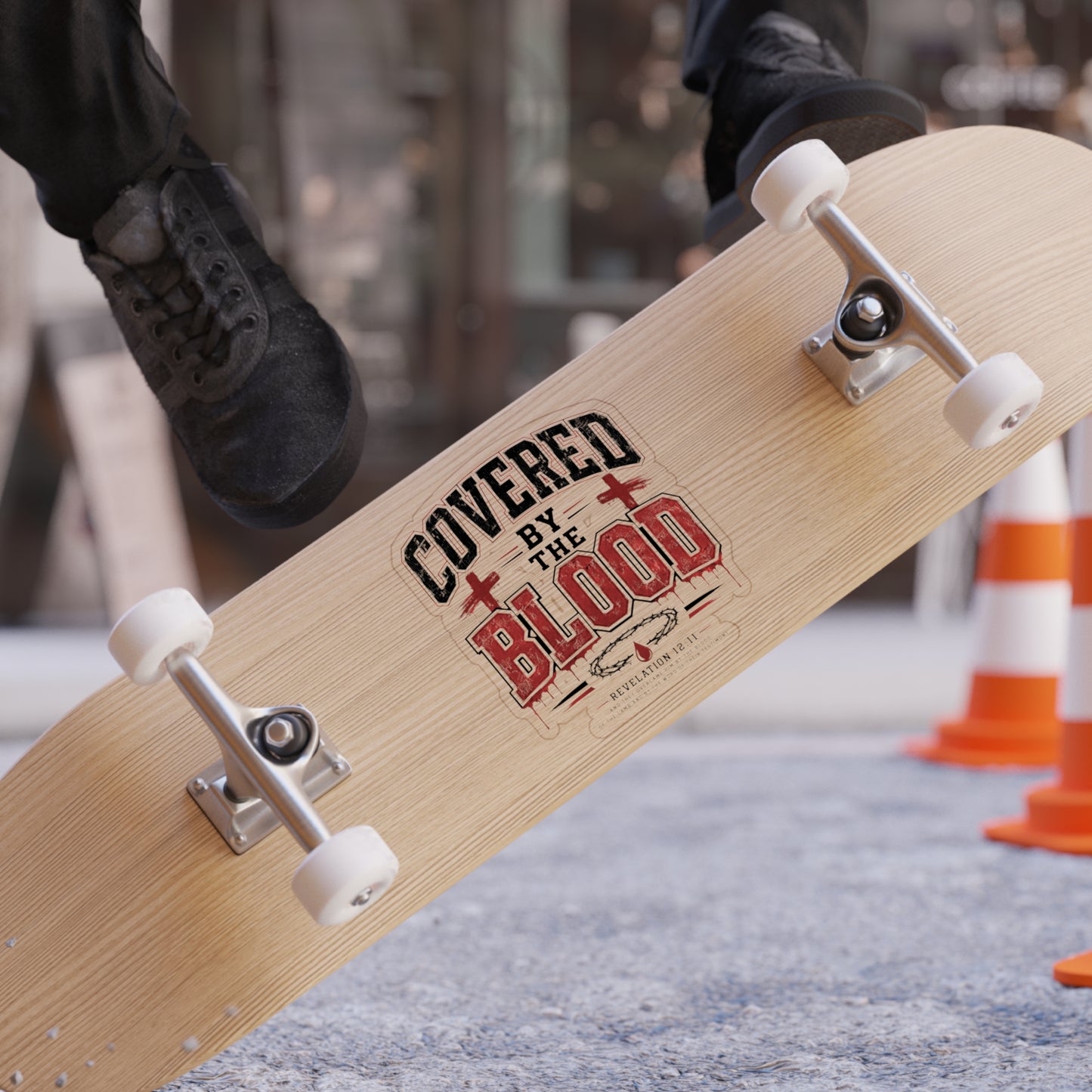 Sticker — "Covered by the Blood" Die-Cut Outdoor Faith Sticker