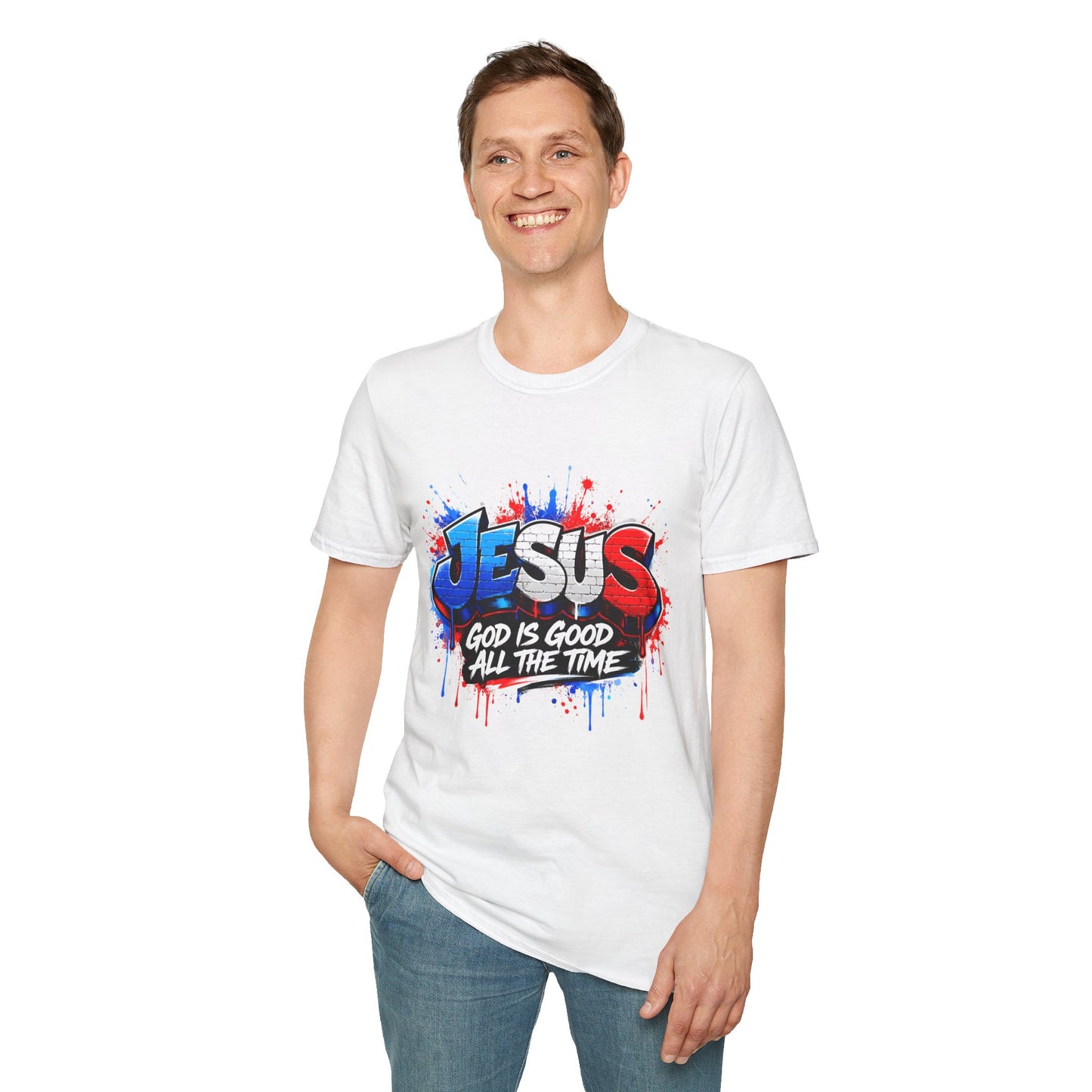 Jesus Graffiti T-Shirt — "God Is Good All The Time" Christian Tee