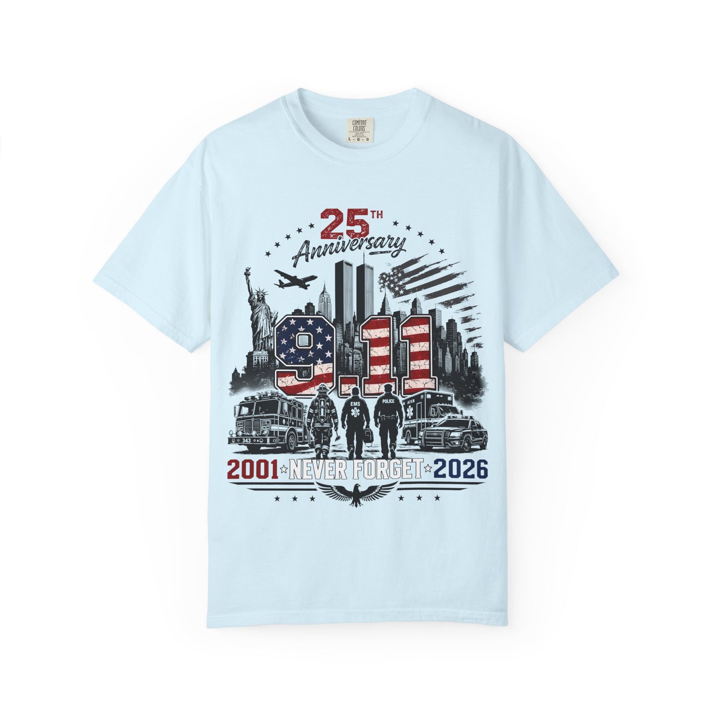 9/11 25th Anniversary T-Shirt — Never Forget 2001–2026 Memorial Tee