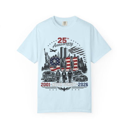 9/11 25th Anniversary T-Shirt — Never Forget 2001–2026 Memorial Tee