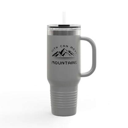 40oz Insulated Travel Mug — Mountain Adventure "Earth Can Move" Design