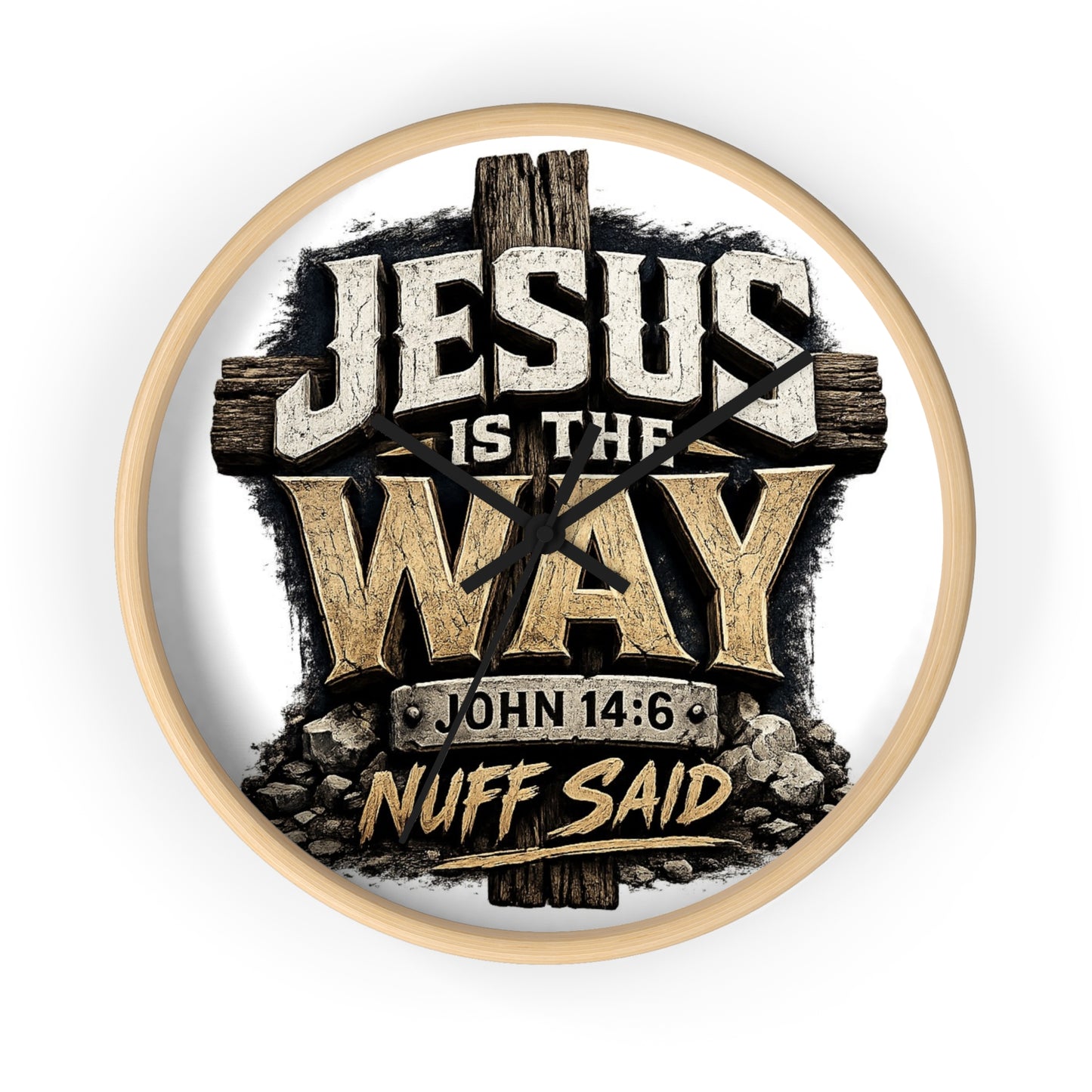 Jesus Is The Way Wall Clock — John 14:6 Inspirational Christian Home Decor