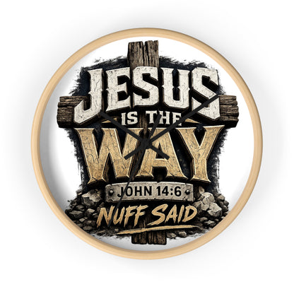 Jesus Is The Way Wall Clock — John 14:6 Inspirational Christian Home Decor