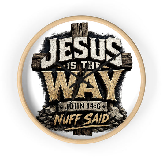 Jesus Is The Way Wall Clock — John 14:6 Inspirational Christian Home Decor