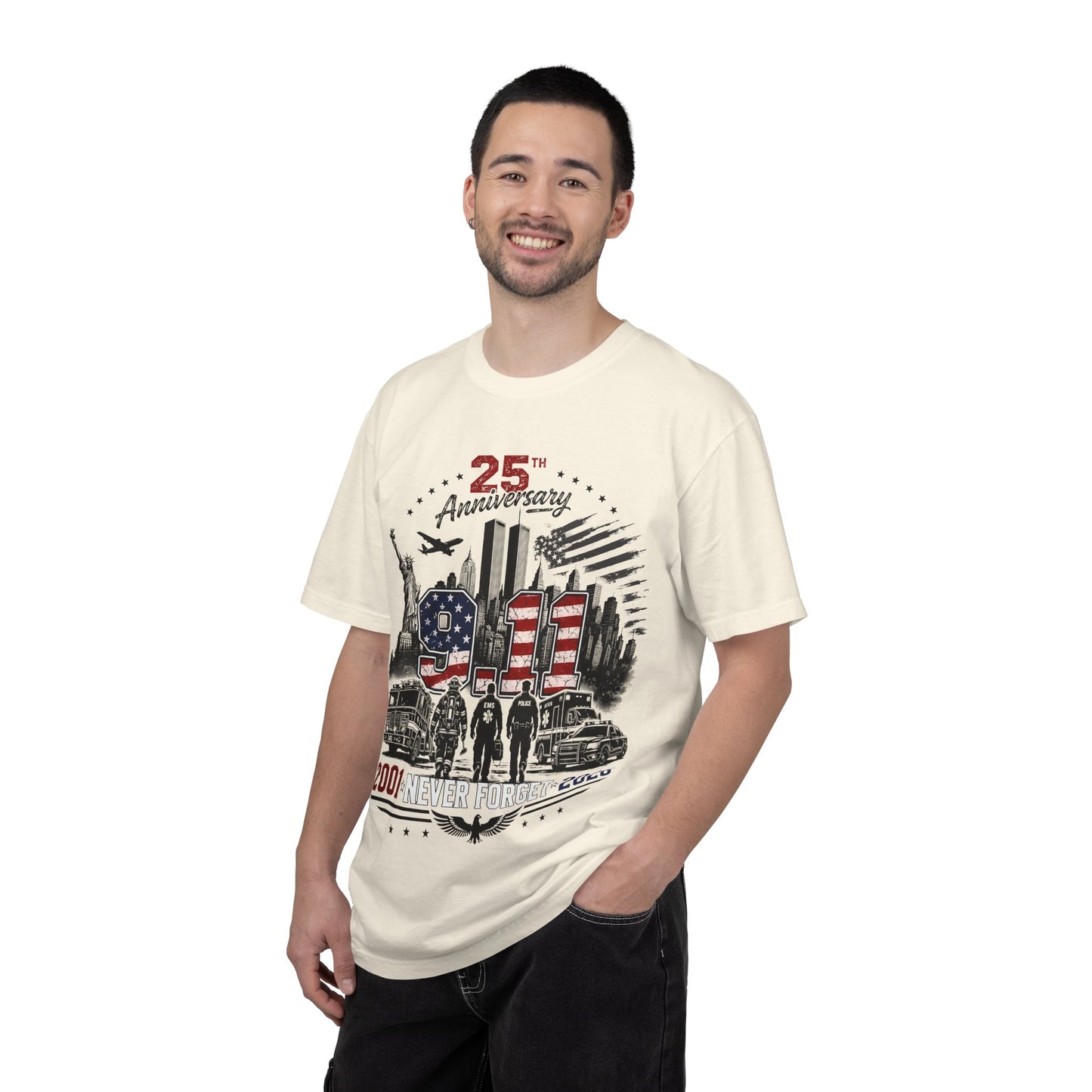 9/11 25th Anniversary T-Shirt — Never Forget 2001–2026 Memorial Tee