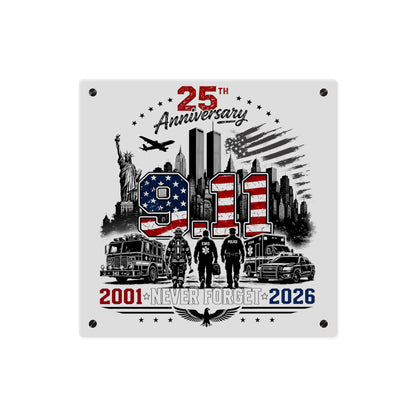 9/11 25th Anniversary Acrylic Wall Art — Never Forget 2001–2026 Memorial Plaque