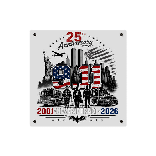 9/11 25th Anniversary Acrylic Wall Art — Never Forget 2001–2026 Memorial Plaque