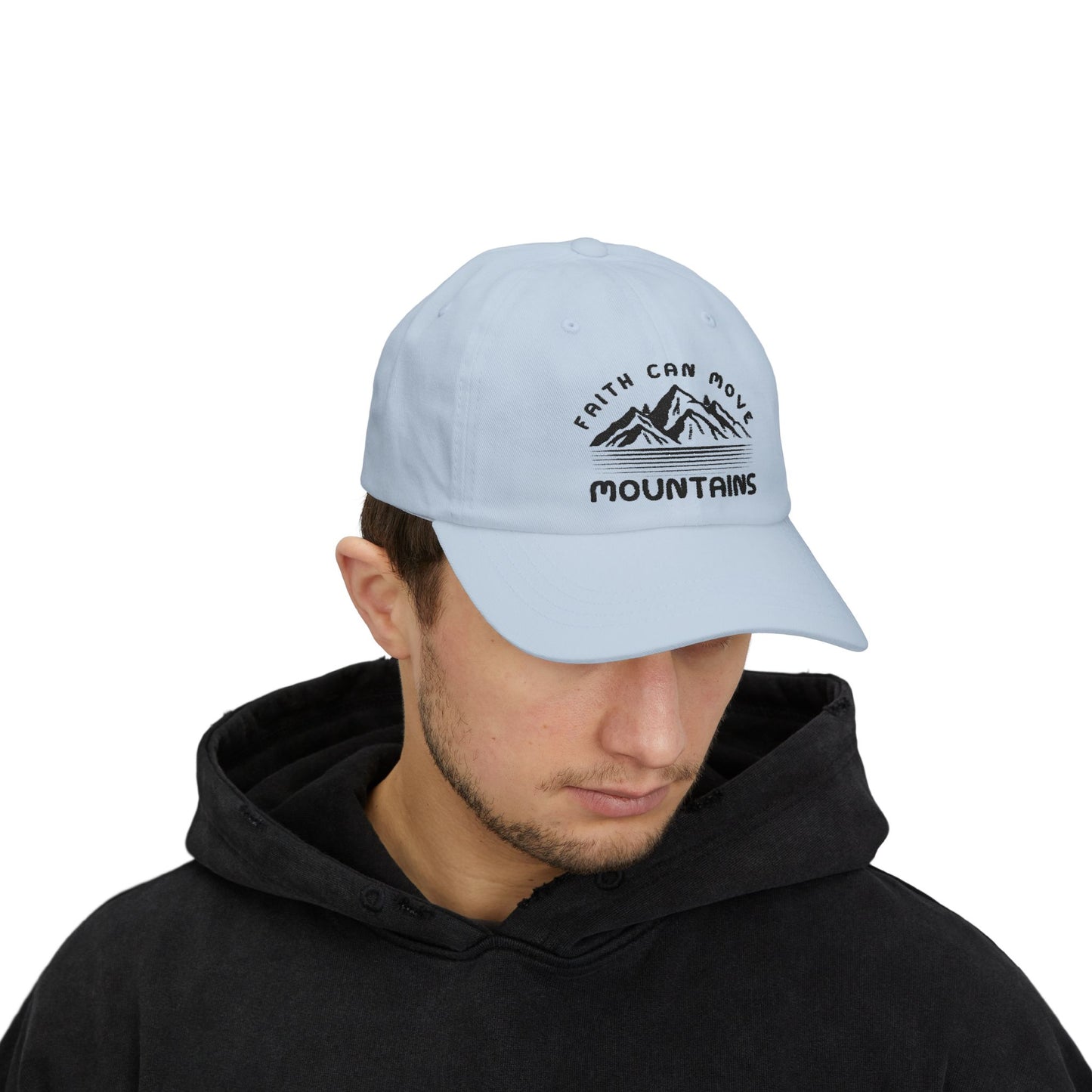 Faith Can Move Mountains Dad Cap – Embroidered Mountain Prayer Hat