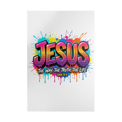 Jesus Graffiti Puzzle – "Jesus: The Way, The Truth, The Life" Inspirational Christian Jigsaw (110–1014 pcs)