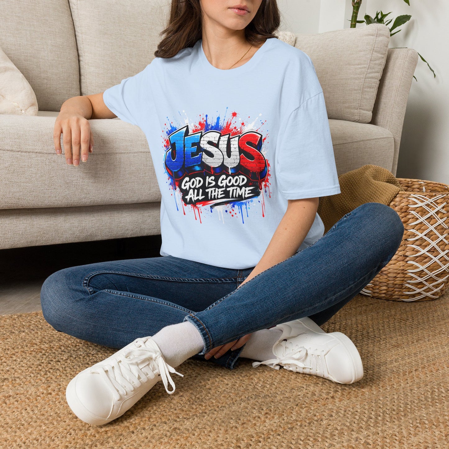 Jesus Graffiti T-Shirt — "God Is Good All The Time" Christian Tee