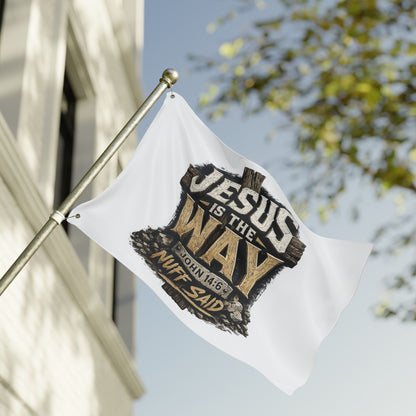 Jesus Is The Way Double-Sided Flag — John 14:6 Christian Decor