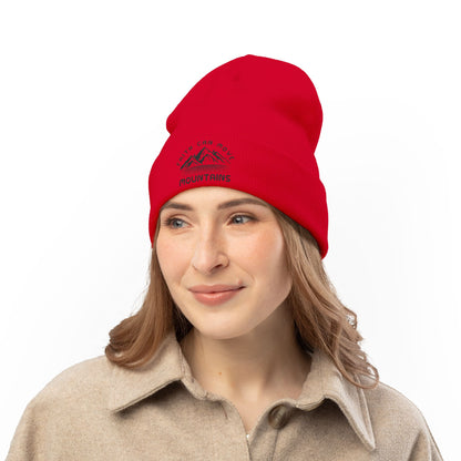 Embroidered 'Faith Can Move Mountains' Knit Beanie