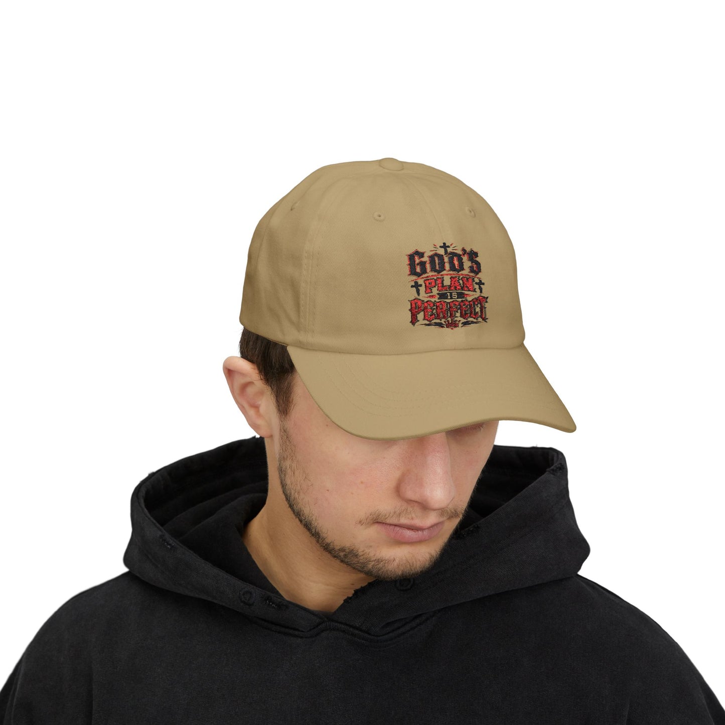 Religious Dad Cap - "God's Plan Is Perfect" Embroidered Baseball Hat