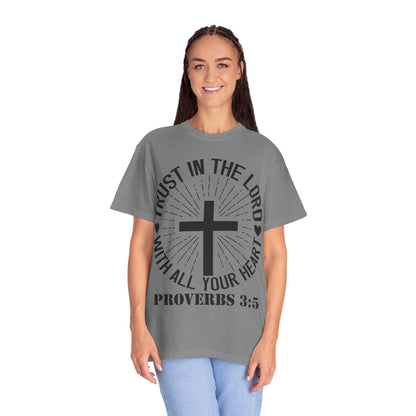 Christian T-Shirt — "Trust in the Lord with All Your Heart" Proverbs 3:5 Faith Tee