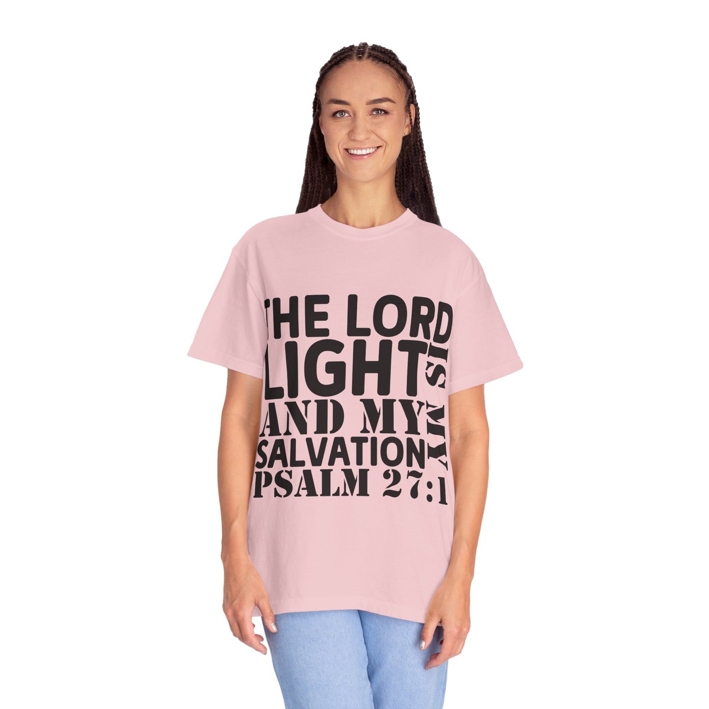 T-Shirt — 'The Lord is My Light and My Salvation' Psalm 27:1 Christian Tee