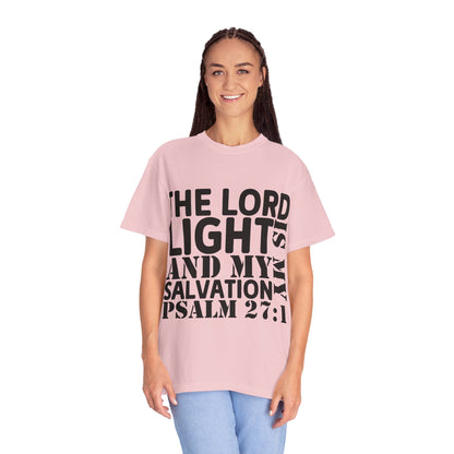 T-Shirt — 'The Lord is My Light and My Salvation' Psalm 27:1 Christian Tee